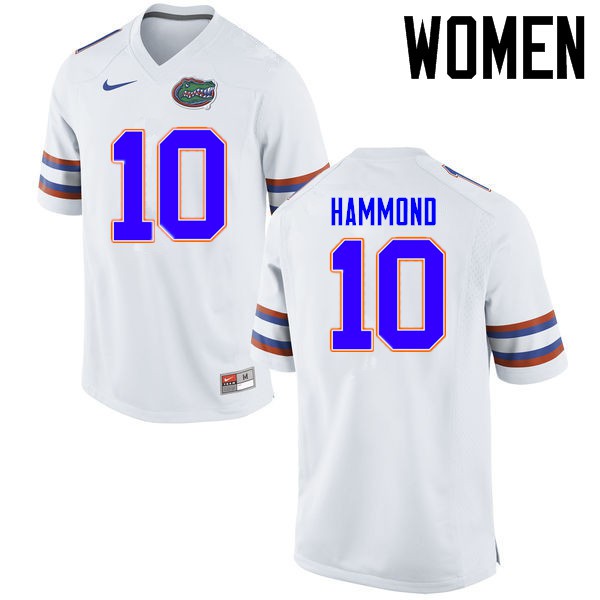 Florida Gators Women #10 Josh Hammond College Football Jerseys White